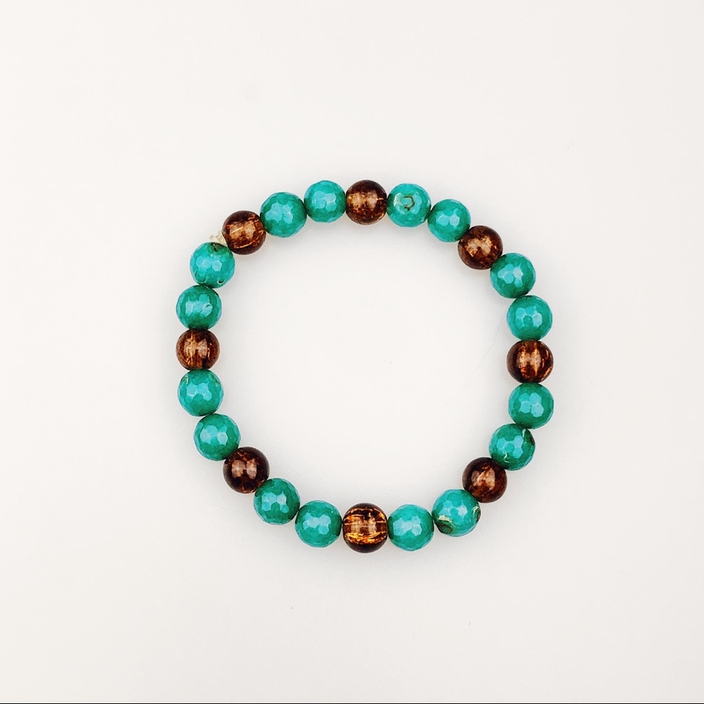 Jade & glass bracelet